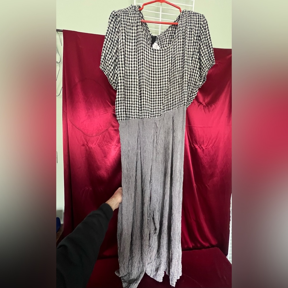 Black & White Gingham Jumpsuit